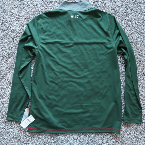 MINNESOTA WILD NHL HOCKEY Shirt Mens SZ L LONG SLEEVE 1/4 ZIP NWT - Picture 7 of 9
